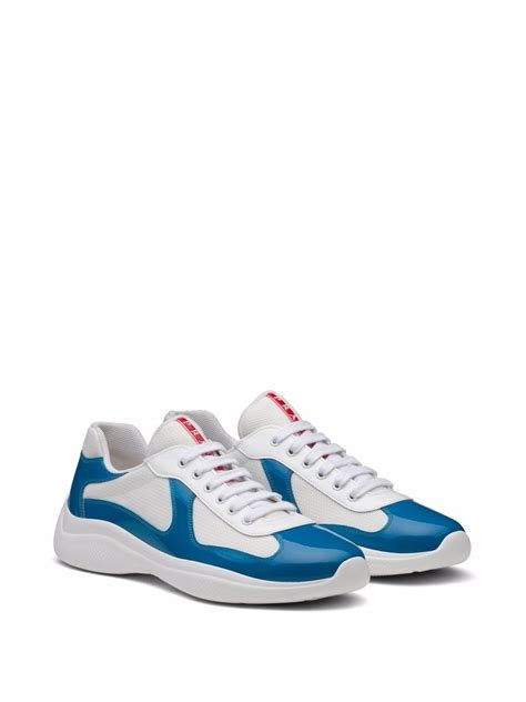 blue and white prada sneakers